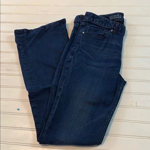 Tommy Hilfigre: curve boot cut dark blue jeans